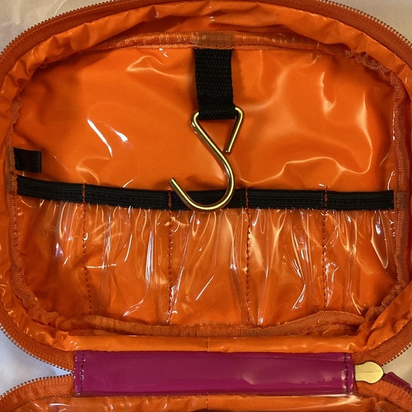 Neiman Marcus Pink & Orange Ikat Hanging Zip Travel Organizer, Great condition! - Picture 8 of 11